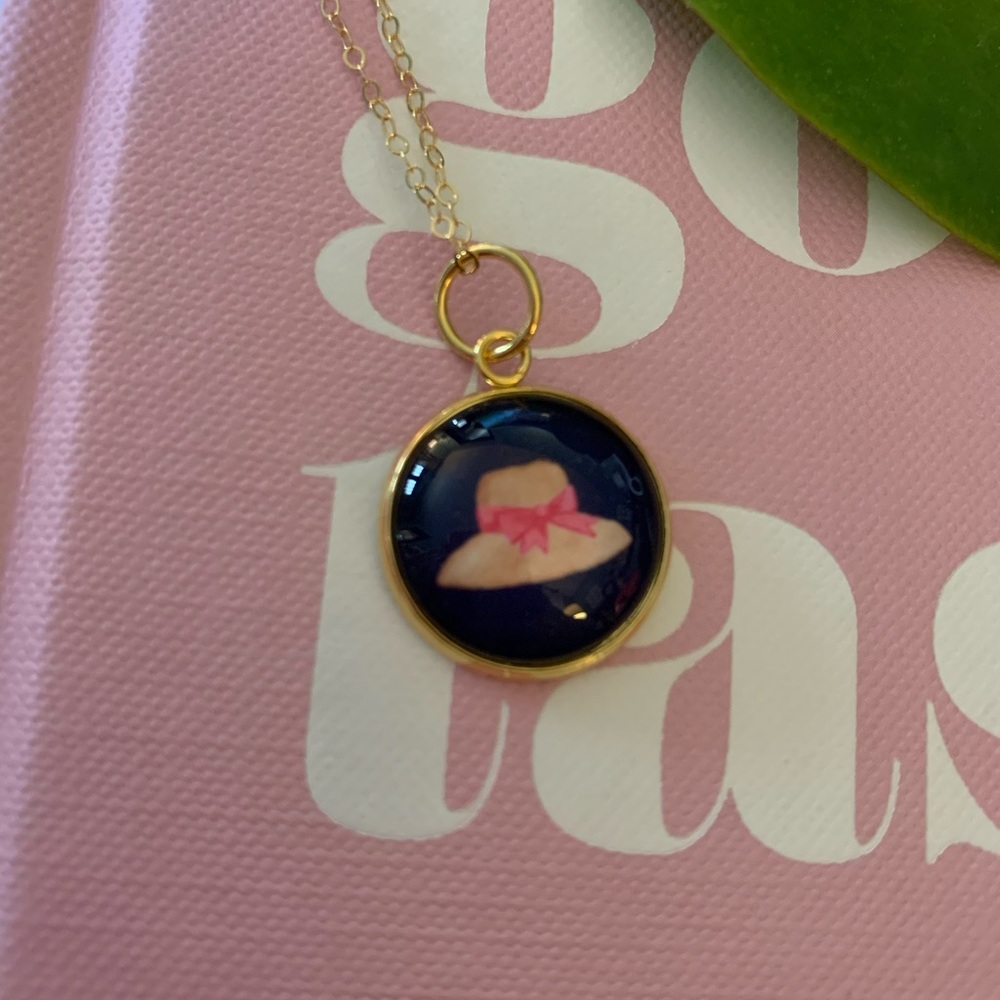 Gold necklace and Derby hat pen… - Picture 2 of 2
